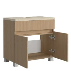 Unterbeckenschrank in Eiche Hell Holzoptik - Vibulam