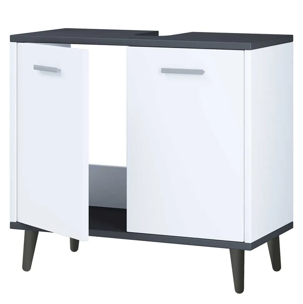 Unterbeckenschrank in Weiß und Anthrazit - Rondja