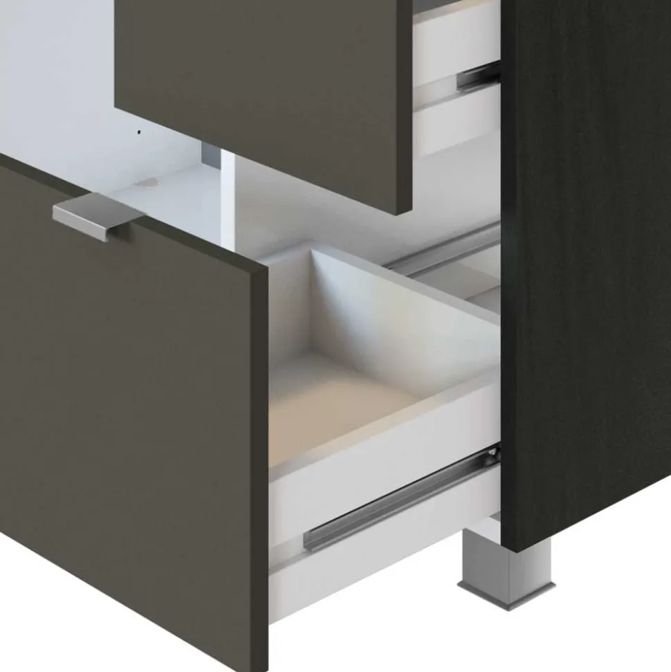 Unterschrank für Waschbecken mit 2 Schubladen & Tür - Jaenda