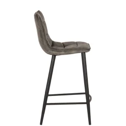 Velours Barstühle in Dunkelgrün - Cremo (2er Set)