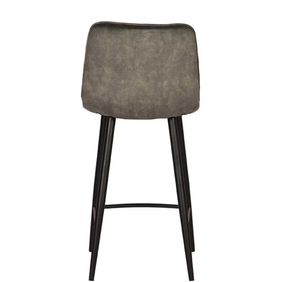 Velours Barstühle in Dunkelgrün - Cremo (2er Set)