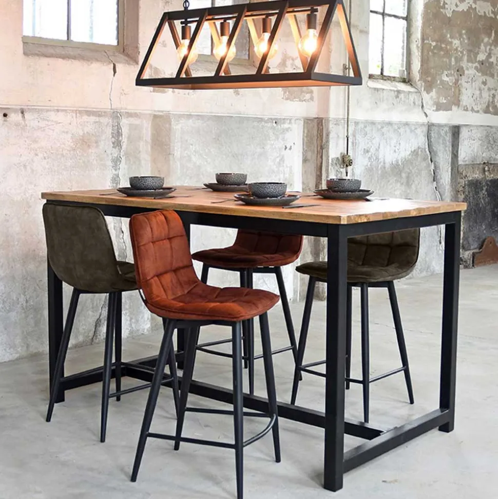 Velours Barstühle in Dunkelgrün - Cremo (2er Set)