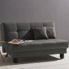 Velours Bettcouch in Grau - Daylight