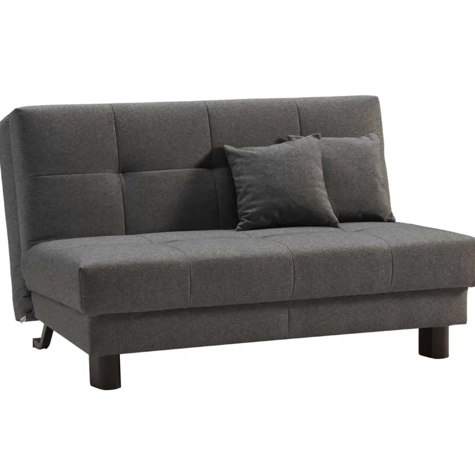 Velours Bettcouch in Grau - Daylight