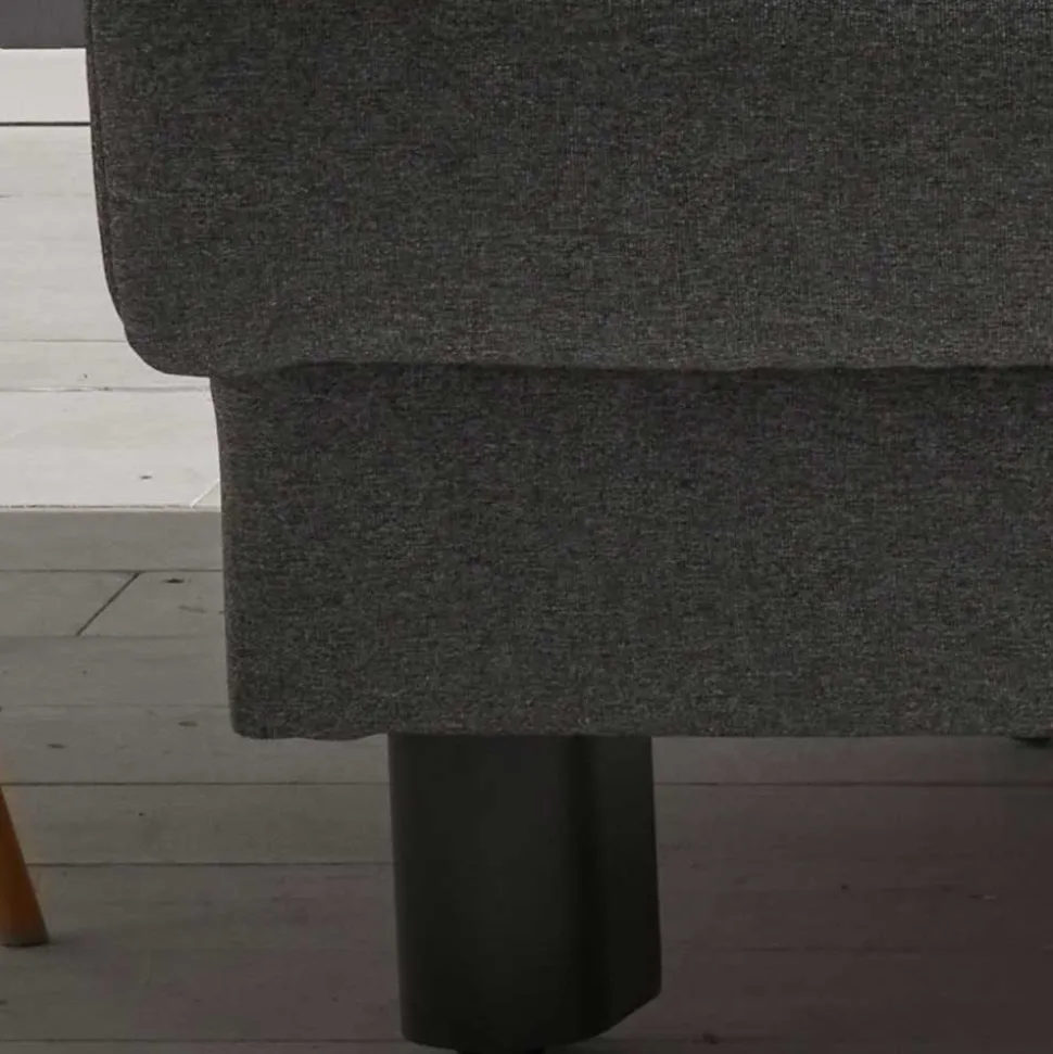 Velours Bettcouch in Grau - Daylight