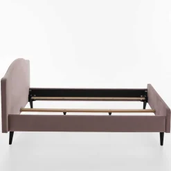 Velours Bettgestell in Altrosa - Unegra