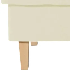 Velours Couchhocker in Cremefarben - Kanmura