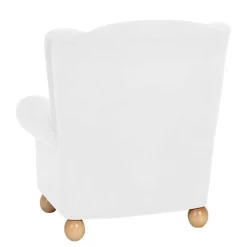 Velours Ohrensessel in Cremeweiß - Clamps