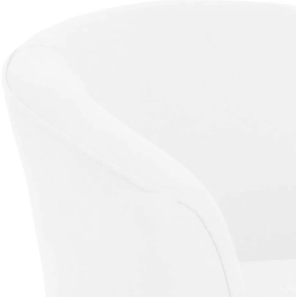 Velours Polsterssel in Creme und Buche - Potova