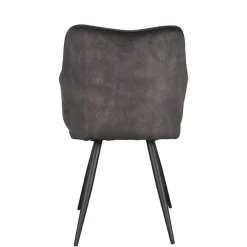 Velours Polsterstuhl in Anthrazit - Peross