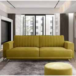 Velours Schlafcouch mit 145x215 cm Liegefläche - Lotta