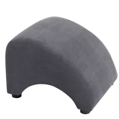 Velours Sessel in Anthrazit und Nussbaum - Izmael