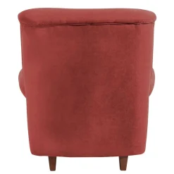 Velours Sessel in Terracotta und Nussbaum - Valbern