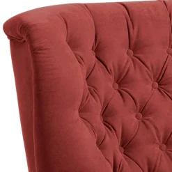 Velours Sessel in Terracotta und Nussbaum - Valbern