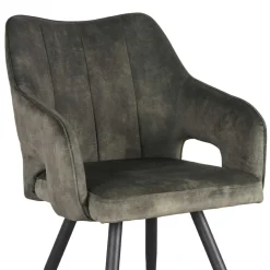 Velours Tischsessel in Dunkelgrün - Clarendon