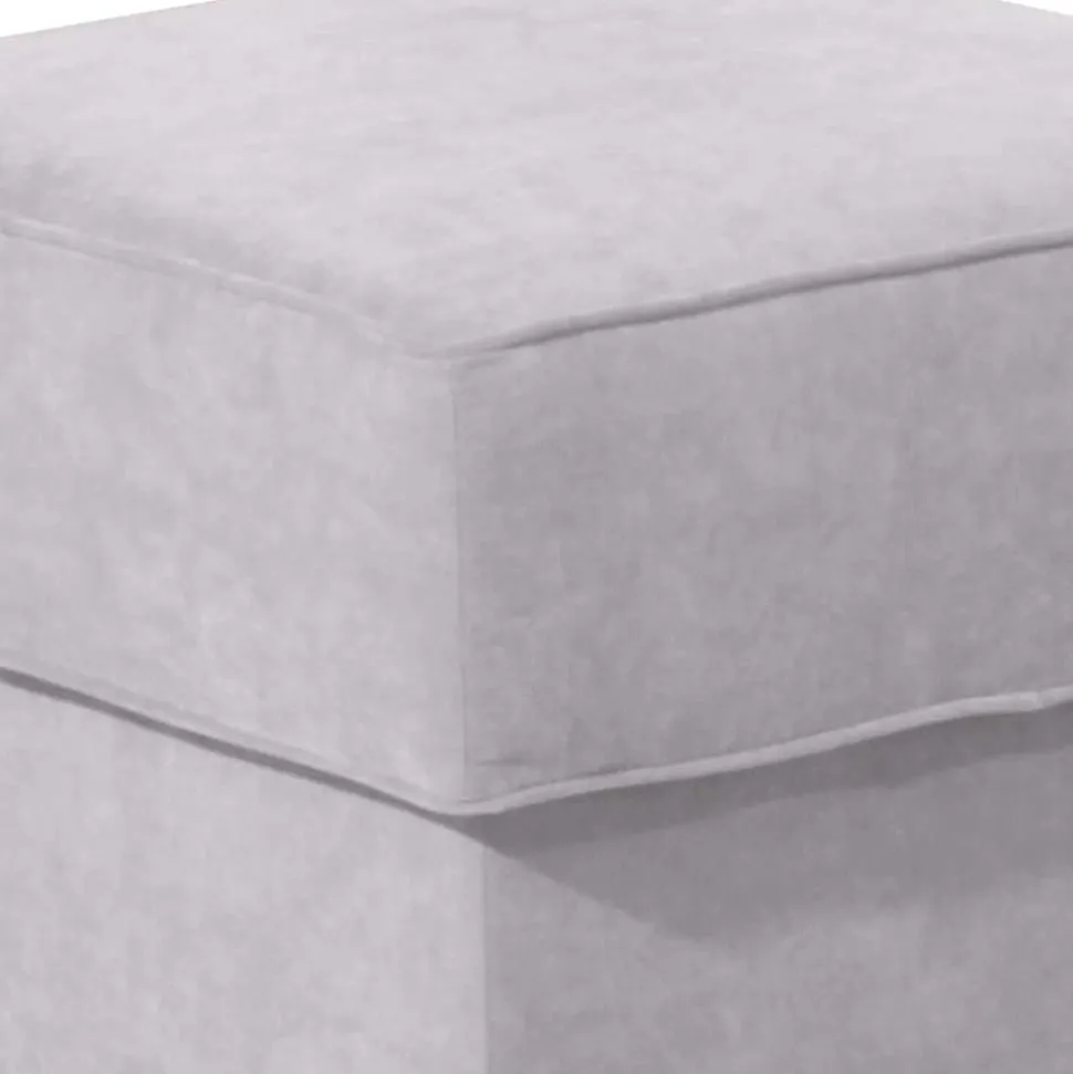 Velours-Ohrensessel in Silbergrau und Buche - Jiletta