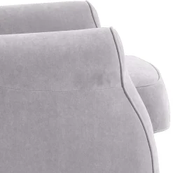 Velours-Ohrensessel in Silbergrau und Buche - Jiletta