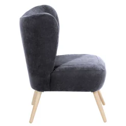 Velourssessel in Anthrazit - Prograva