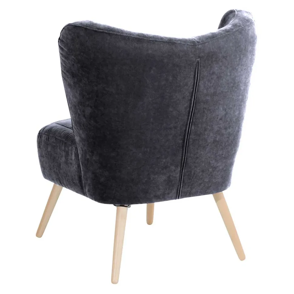 Velourssessel in Anthrazit - Prograva