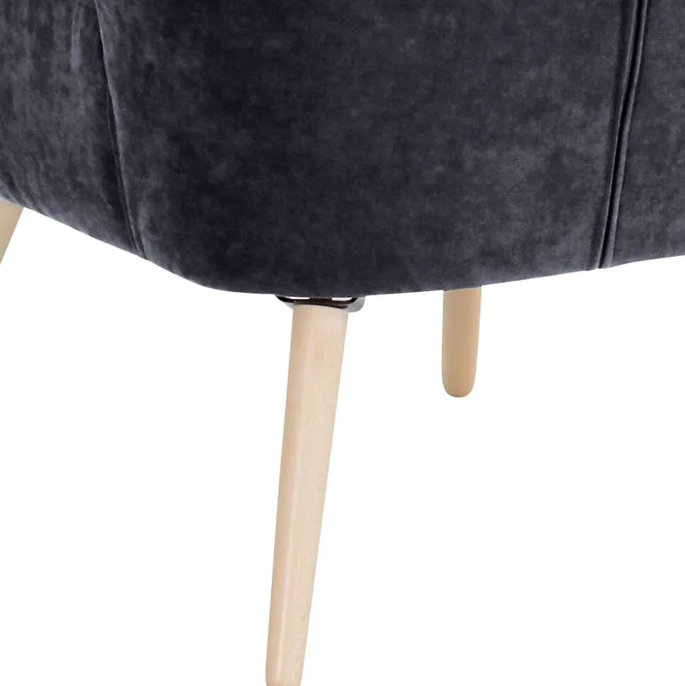 Velourssessel in Anthrazit - Prograva