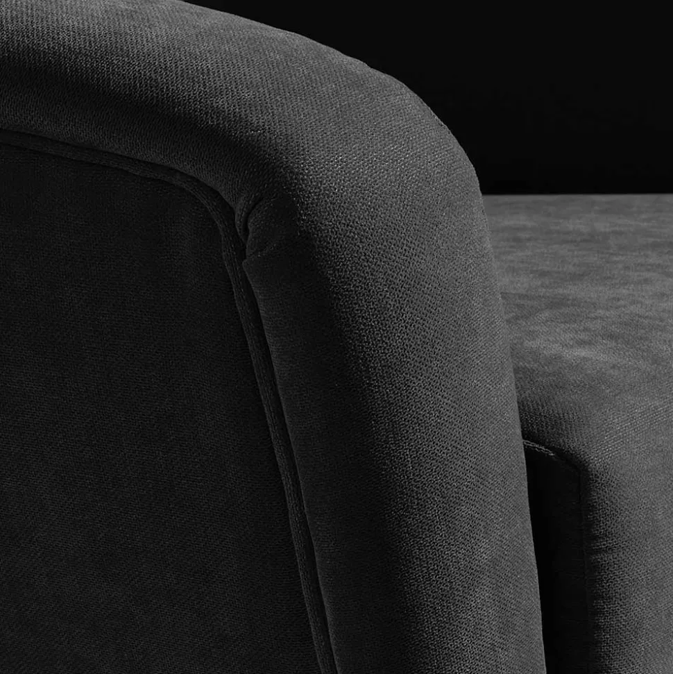 Velourssessel in Schwarz mit Buche Natur - Nocena