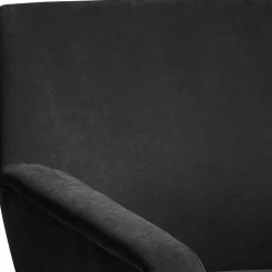 Velourssessel in Schwarz mit Buche Natur - Nocena