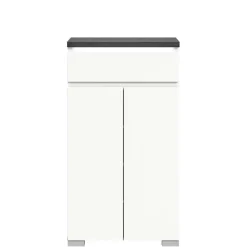 Vertiko für Schuhe in Weiß mit Dunkelgrau - Suad