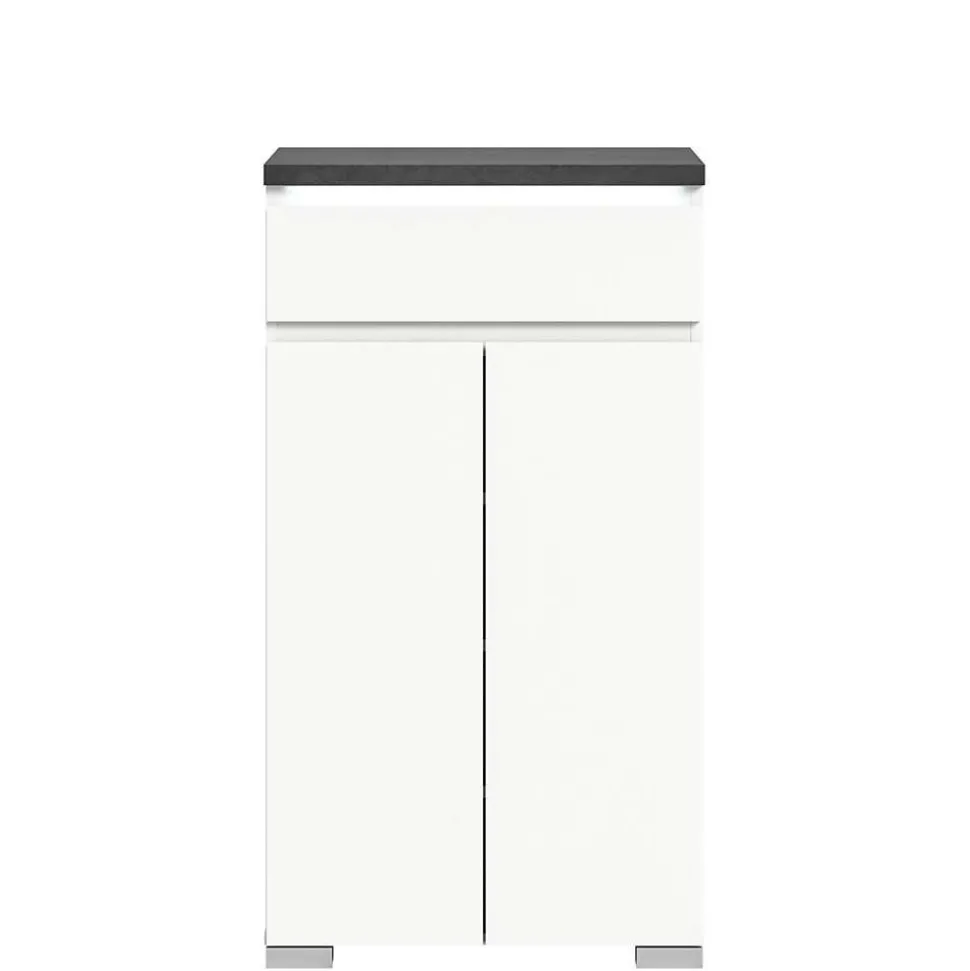 Vertiko für Schuhe in Weiß mit Dunkelgrau - Suad