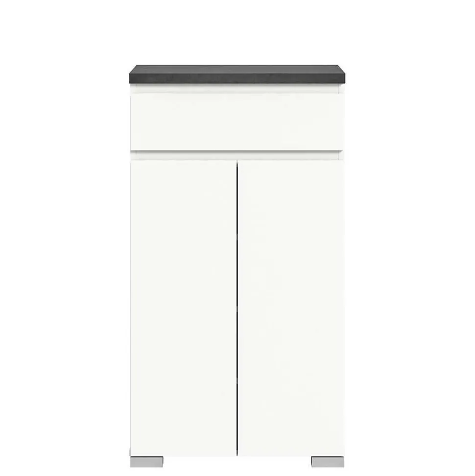 Vertiko für Schuhe in Weiß mit Dunkelgrau - Suad