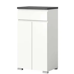 Vertiko für Schuhe in Weiß mit Dunkelgrau - Suad