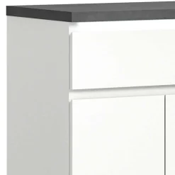 Vertiko für Schuhe in Weiß mit Dunkelgrau - Suad