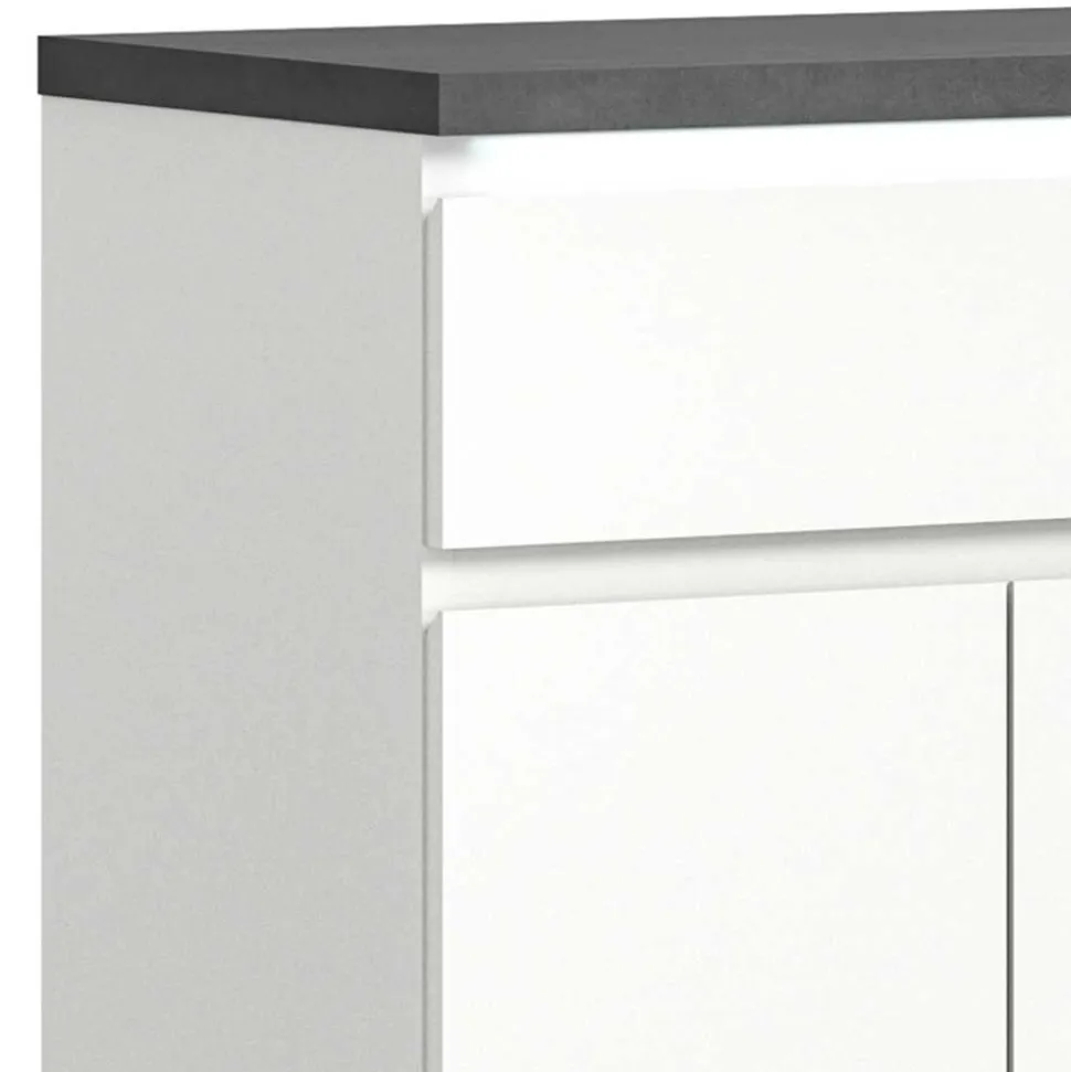 Vertiko für Schuhe in Weiß mit Dunkelgrau - Suad