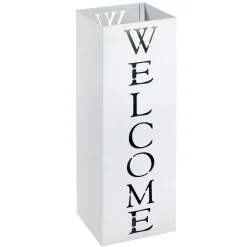 Viereckiger Schirmständer in Weiß aus Stahl - Mate