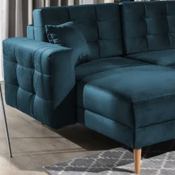 Viersitzer Wohnzimmer Schlafcouch in Dunkelblau - Mauritius