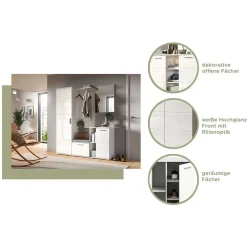 Vierteiliges Garderobenmöbel Set in modernem Design - Rugova