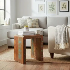 Vintage Beistelltisch Dencig aus Altholz mehrfarbig