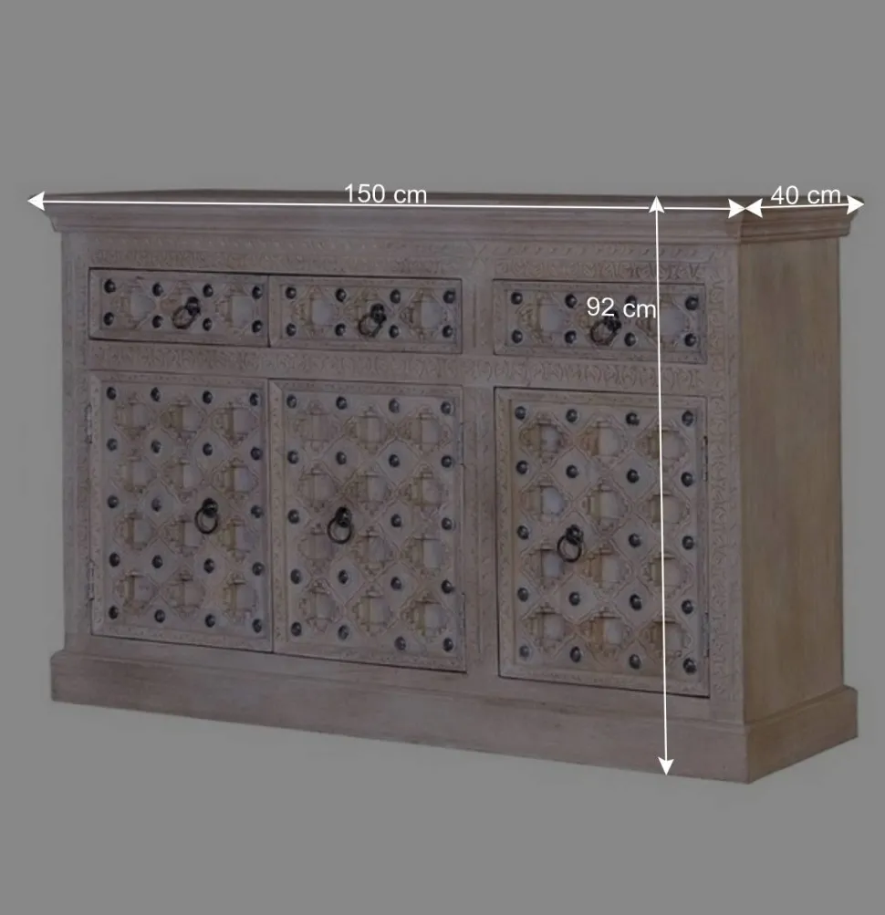 Vintage Design Anrichte in White Wash - Uladan