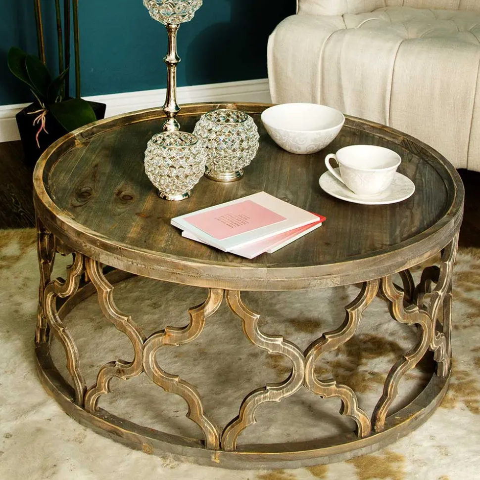 Vintage Design Couchtisch aus Tanne Massivholz - Lenala