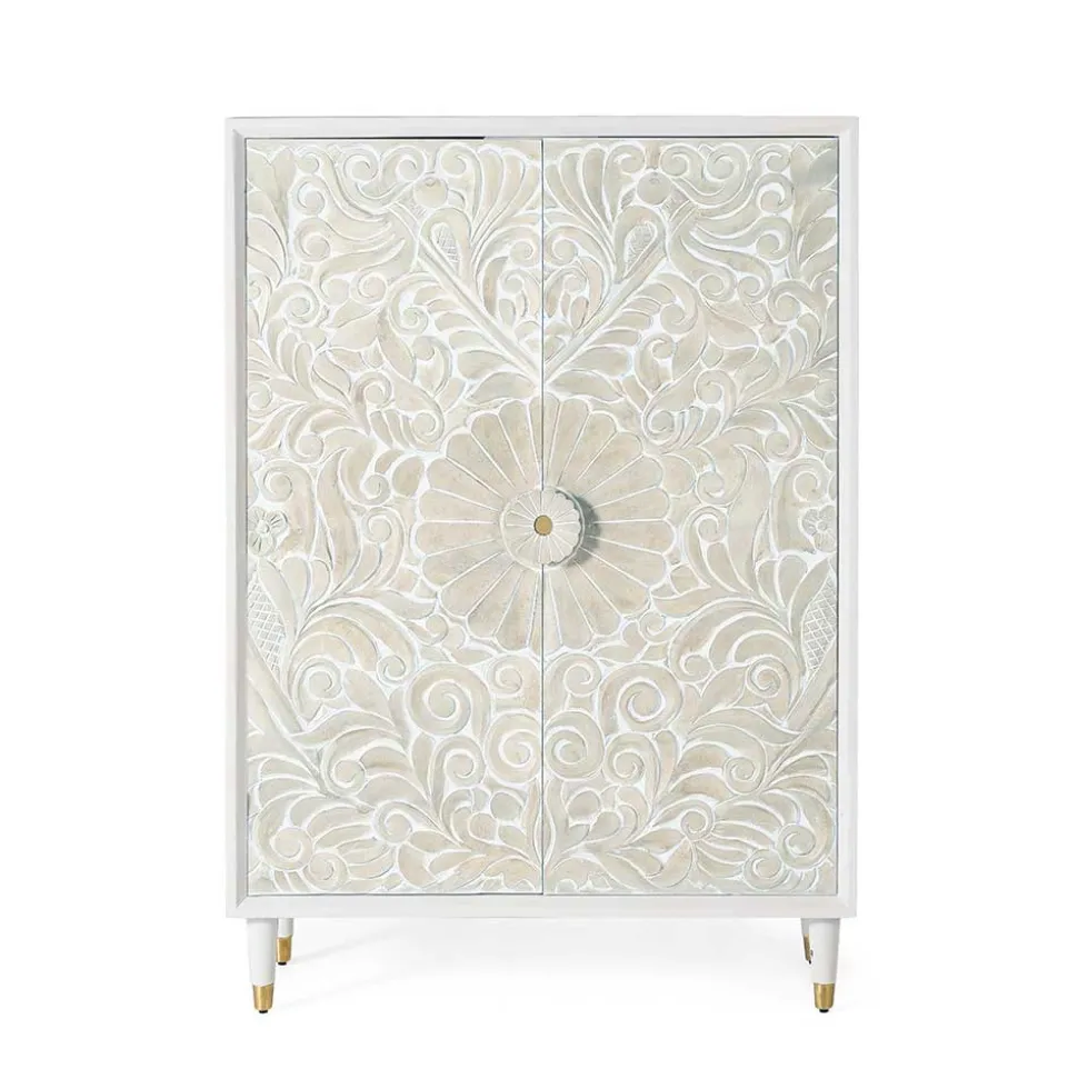 Vintage Design Highboard aus Mango Massivholz - Triboot