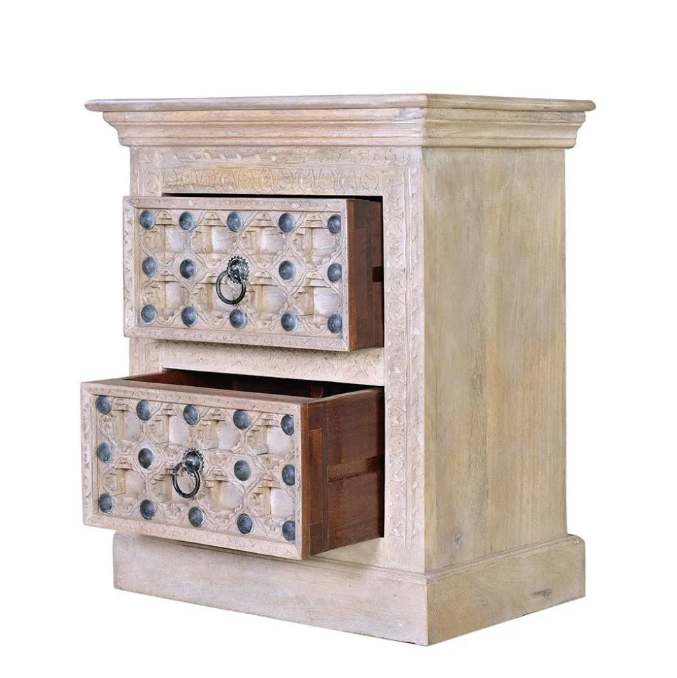 Vintage Design Kommode in Holz White Wash - Uladan