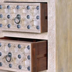 Vintage Design Kommode in Holz White Wash - Uladan