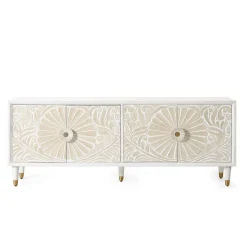 Vintage Design Lowboard aus Mango Massivholz - Triboot