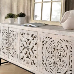 Vintage Design Sideboard in Holz White Wash - Fudorus