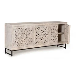 Vintage Design Sideboard in Holz White Wash - Fudorus