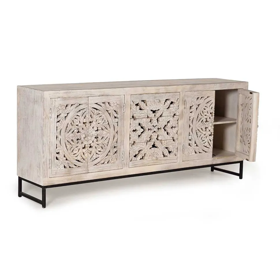 Vintage Design Sideboard in Holz White Wash - Fudorus