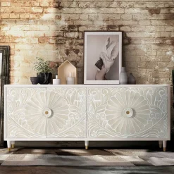 Vintage Design Sideboard aus Mango Massivholz - Triboot