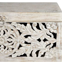 Vintage Design Truhe aus Mangoholz White Wash - Fudorus