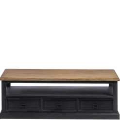 Vintage Design TV Board in Teakfarben & Schwarz - Niovan