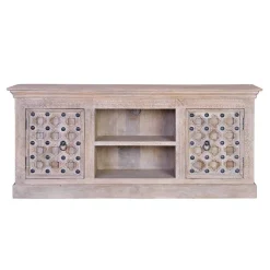 Vintage Design TV Kommode in White Wash - Uladan