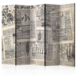 Vintage Design-Paravent in Creme Schwarz - Planconta